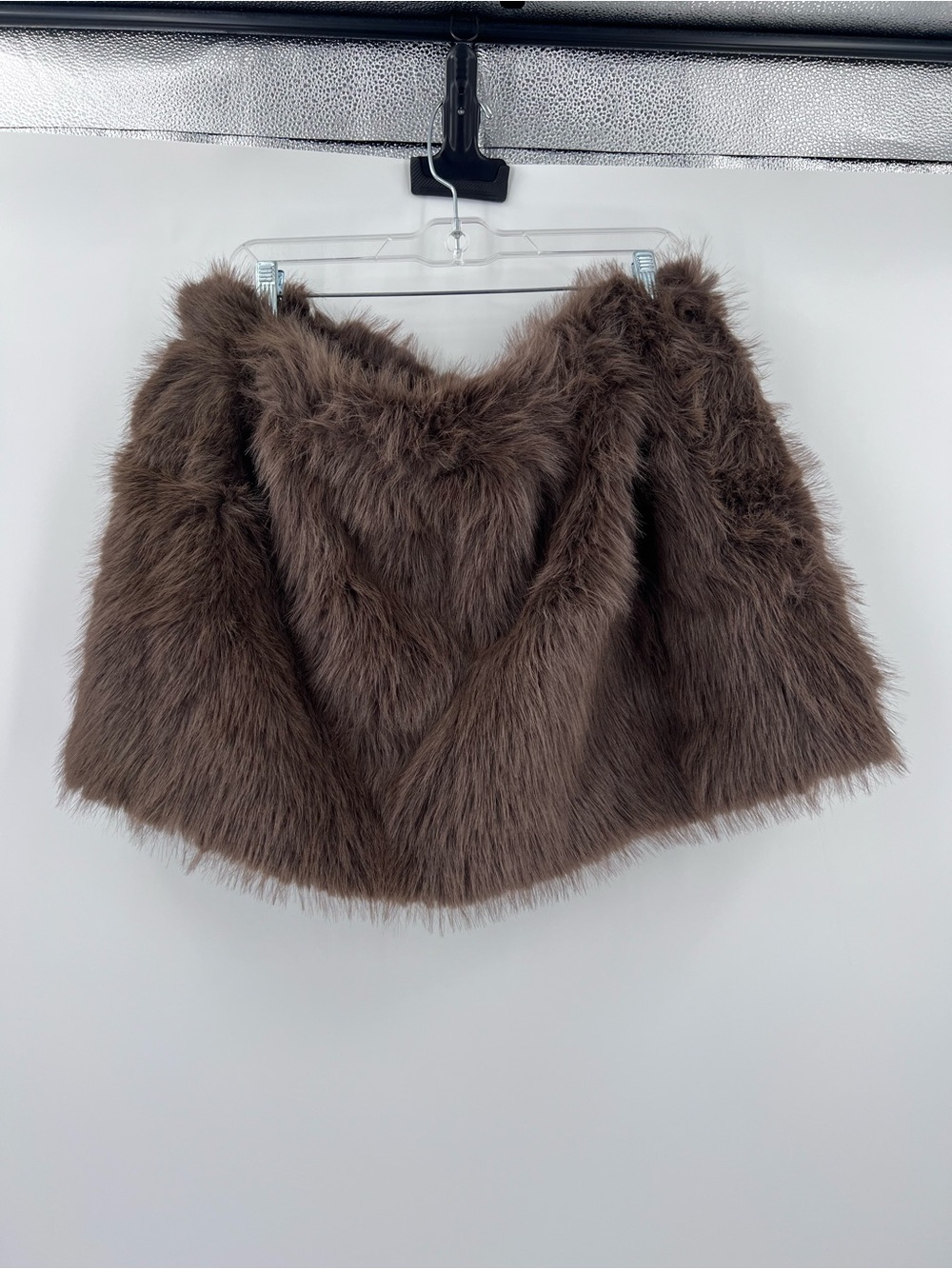 Sumwon Faux Fur Brown Mini Skirt size 4X